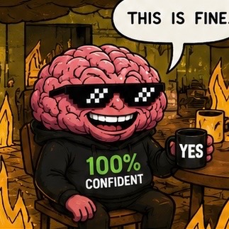 This is fine 100% confident YESBRAIN meme